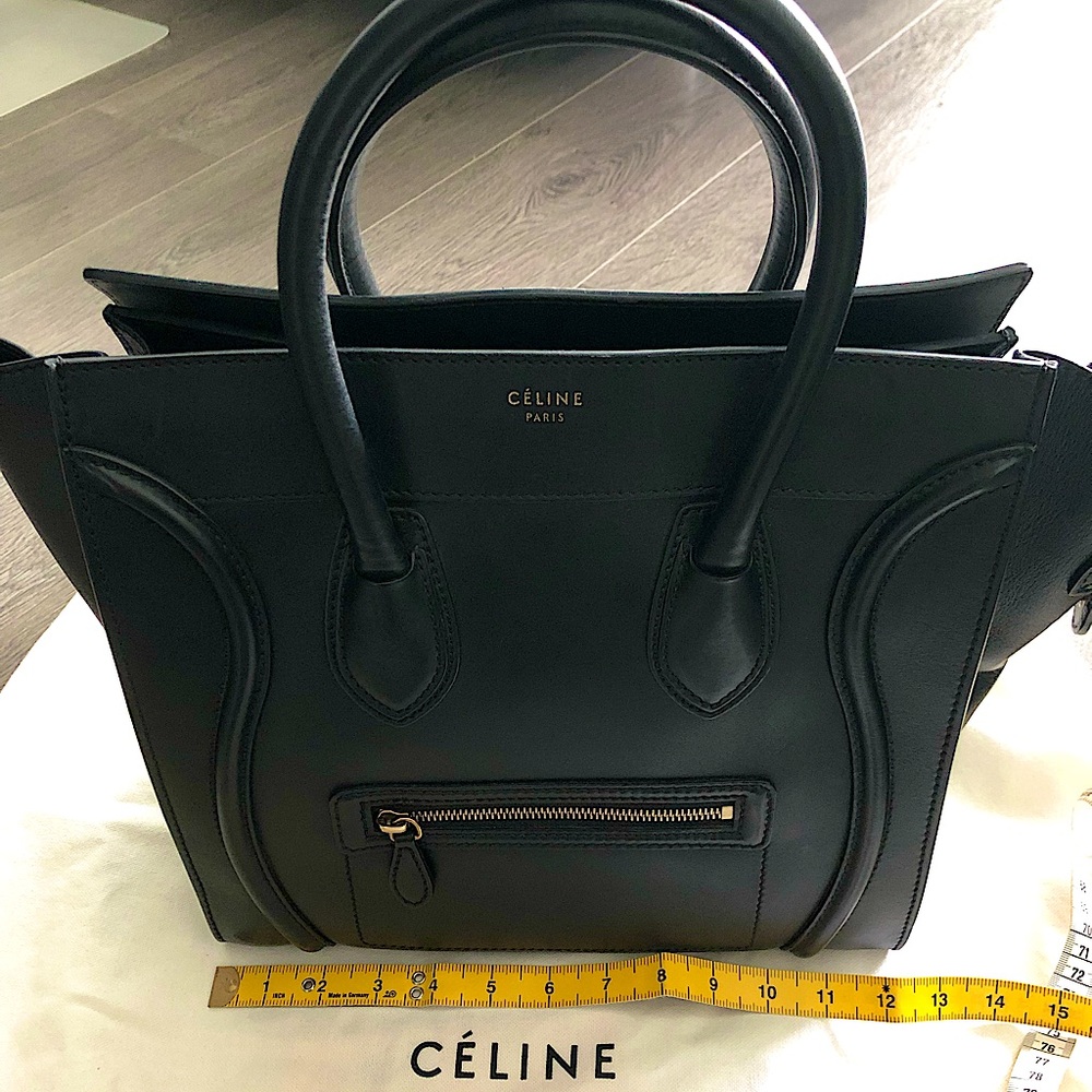Celine Mini Luggage Tote - Black Lambskin